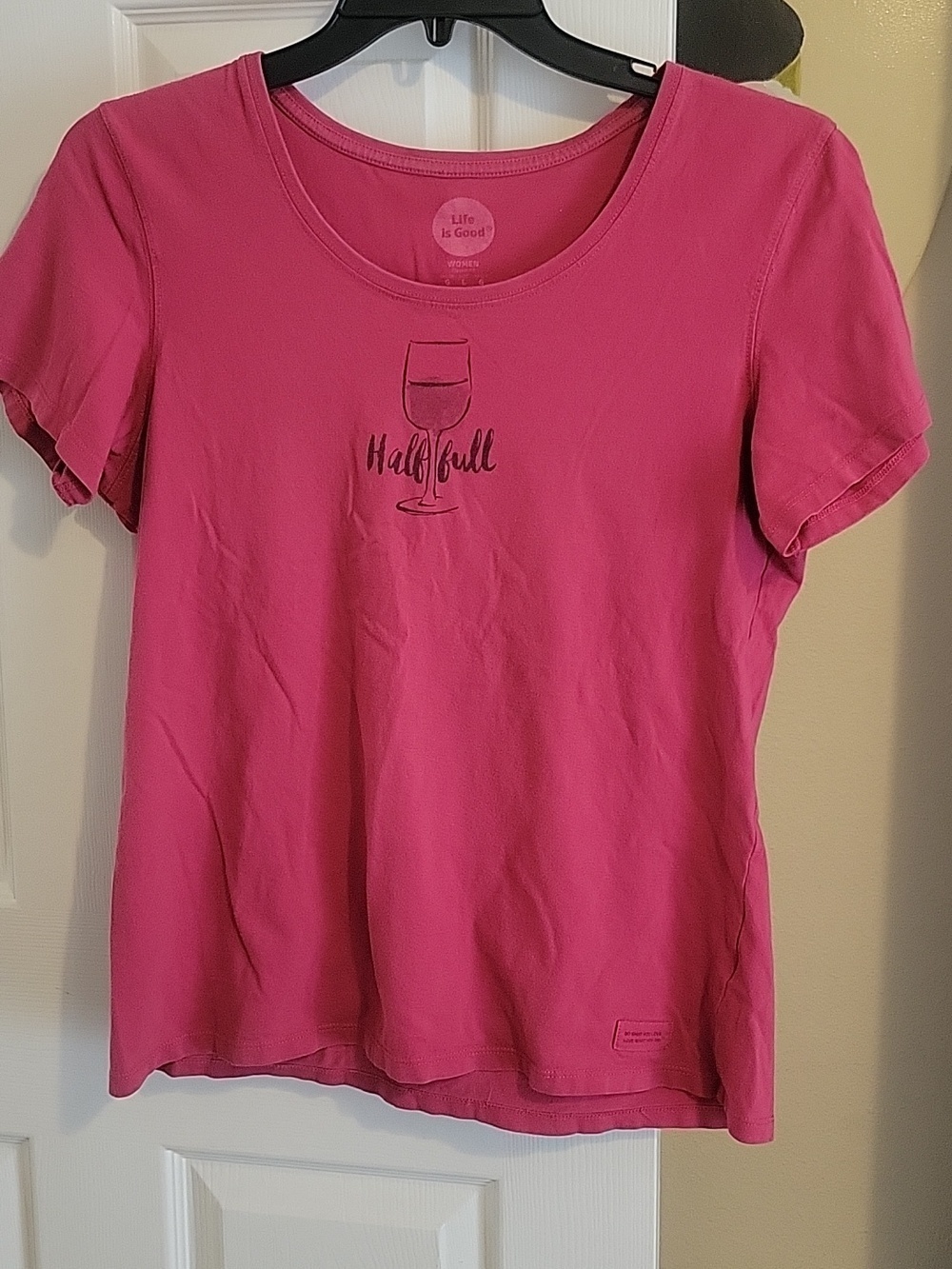 Life Is Good Burgundy 'Half Full' Short Sleeve Graphic Tee